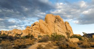 A beautiful view of one of the cliffs in Joshua Tree National Park.
