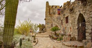 Exterior of the Mystery Castle in Phoenix, AZ.